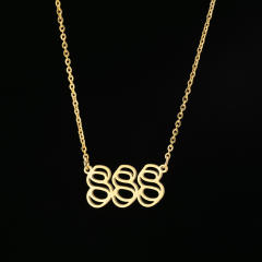 Dainty hollow out angel number stainless steel necklace