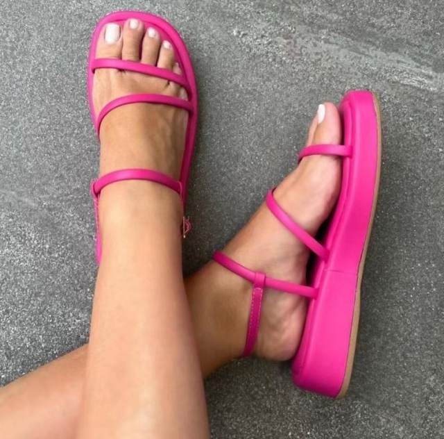 Occident fashion summer bright color platform sandals