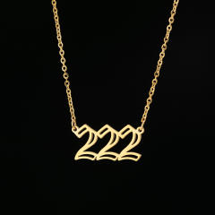 Dainty hollow out angel number stainless steel necklace