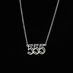Dainty hollow out angel number stainless steel necklace
