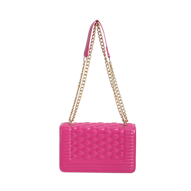 Classic plain color quilted patter chain bag shoulder bag