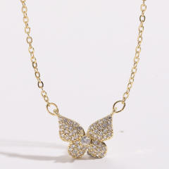 INS diamond butterfly dainty women choker necklace