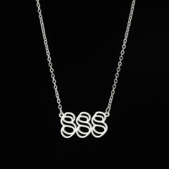 Dainty hollow out angel number stainless steel necklace