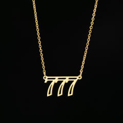Dainty hollow out angel number stainless steel necklace