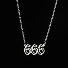 Dainty hollow out angel number stainless steel necklace