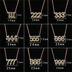 Dainty hollow out angel number stainless steel necklace