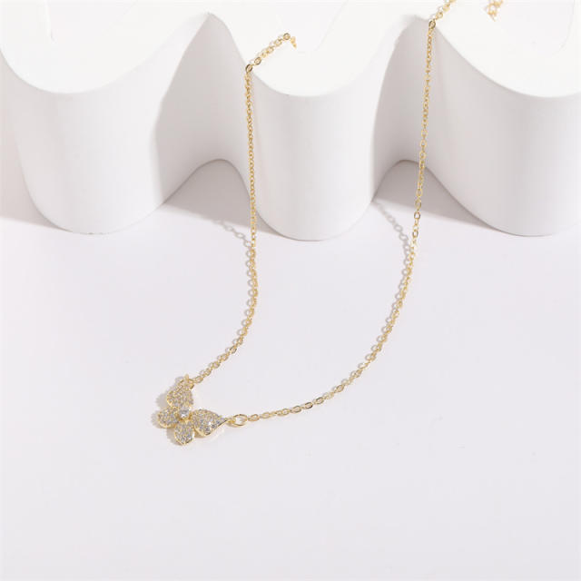 INS diamond butterfly dainty women choker necklace