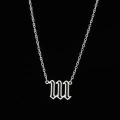 Dainty hollow out angel number stainless steel necklace