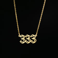 Dainty hollow out angel number stainless steel necklace