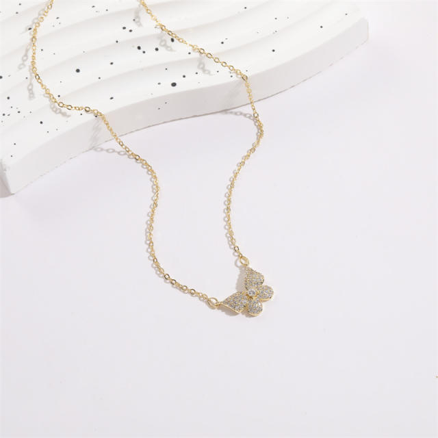 INS diamond butterfly dainty women choker necklace