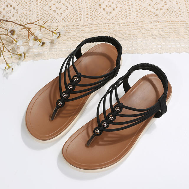 Boho flat sandals for women