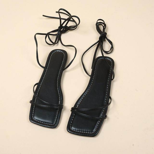 Summer design flat strappy sandals