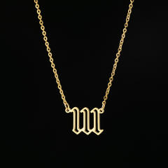 Dainty hollow out angel number stainless steel necklace