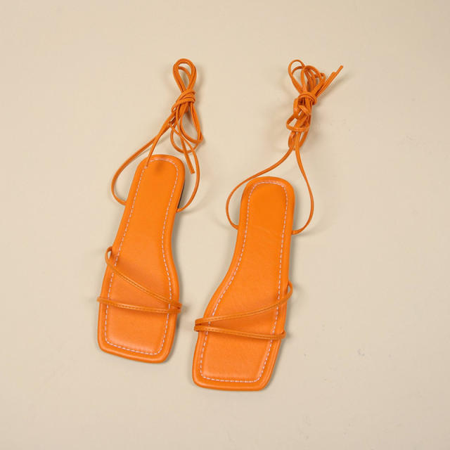 Summer design flat strappy sandals