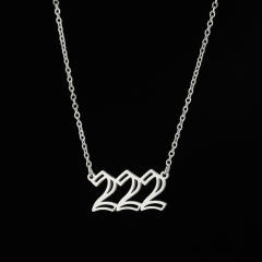 Dainty hollow out angel number stainless steel necklace