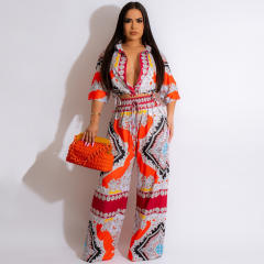 Summer holiday design pasiley pattern jumpsuit for women