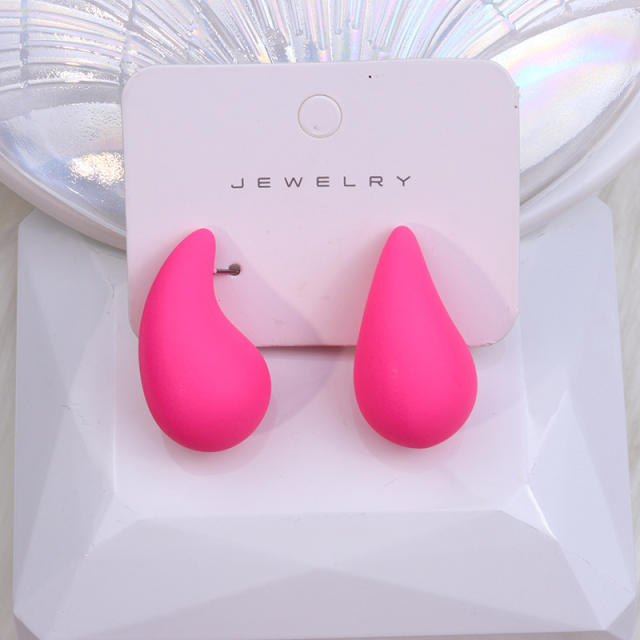 Hot sale chunky teardrop acrylic colorful studs earrings