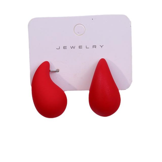Hot sale chunky teardrop acrylic colorful studs earrings