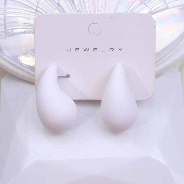 Hot sale chunky teardrop acrylic colorful studs earrings