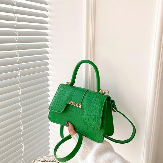 Spring summer color PU Crocodile pattern women handbag crossbody bag