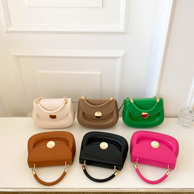 Spring summer candy color pu leather cute handbag crossbody bag