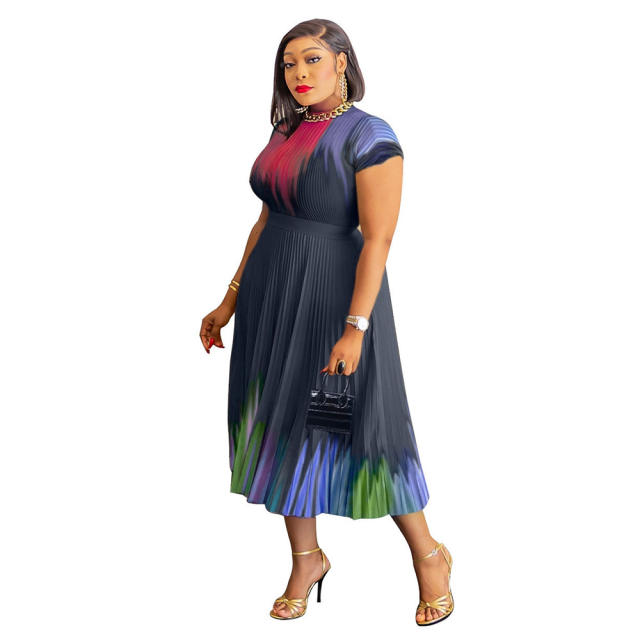 Summer plus size maxi skirt tops set for women