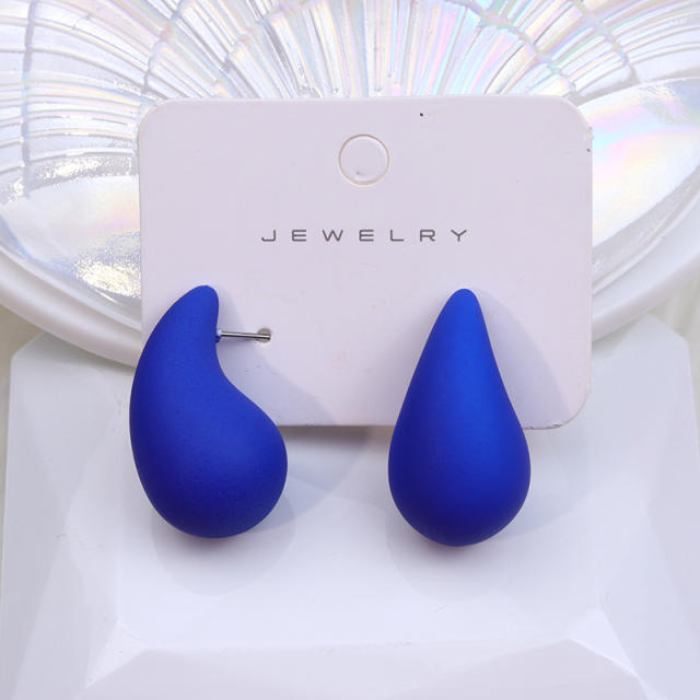 Hot sale chunky teardrop acrylic colorful studs earrings