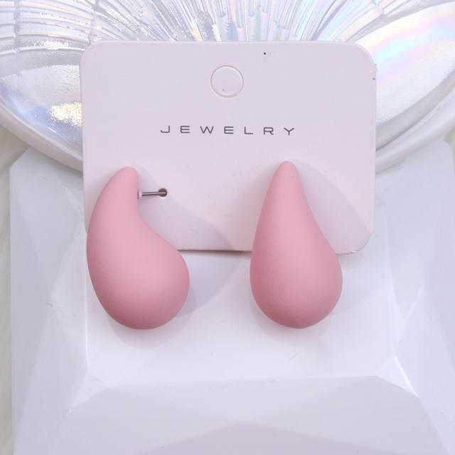 Hot sale chunky teardrop acrylic colorful studs earrings