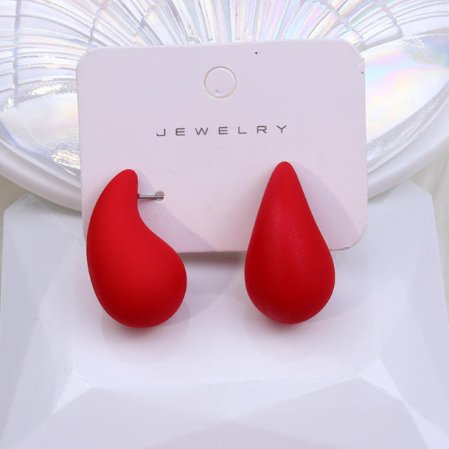 Hot sale chunky teardrop acrylic colorful studs earrings