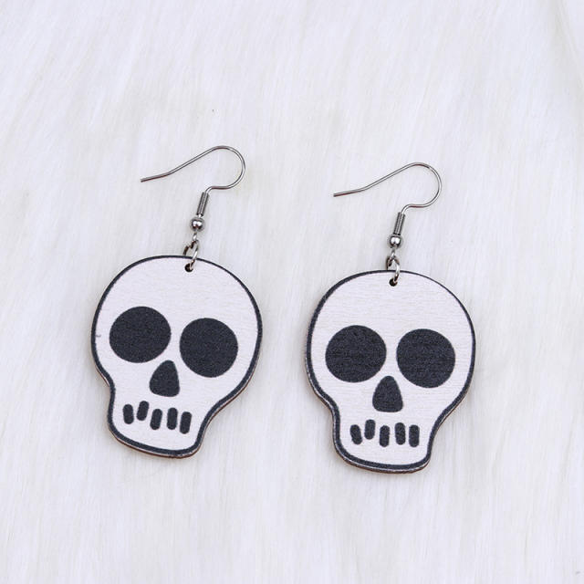 New design halloween skull bone bat earrings