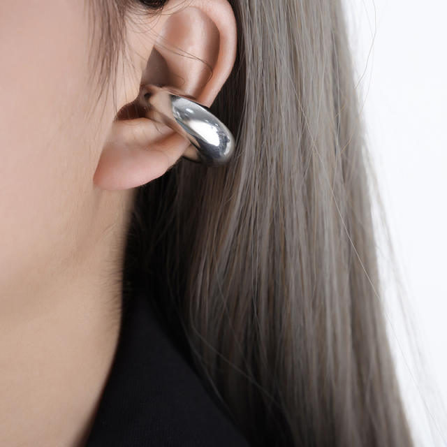 Chunky stainless steel ear cuff bold ear cuff