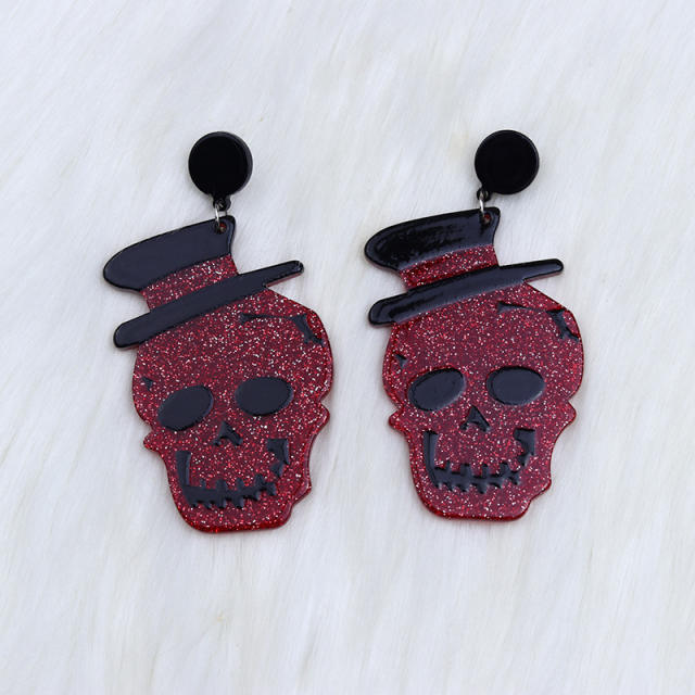 New design halloween skull head earrings