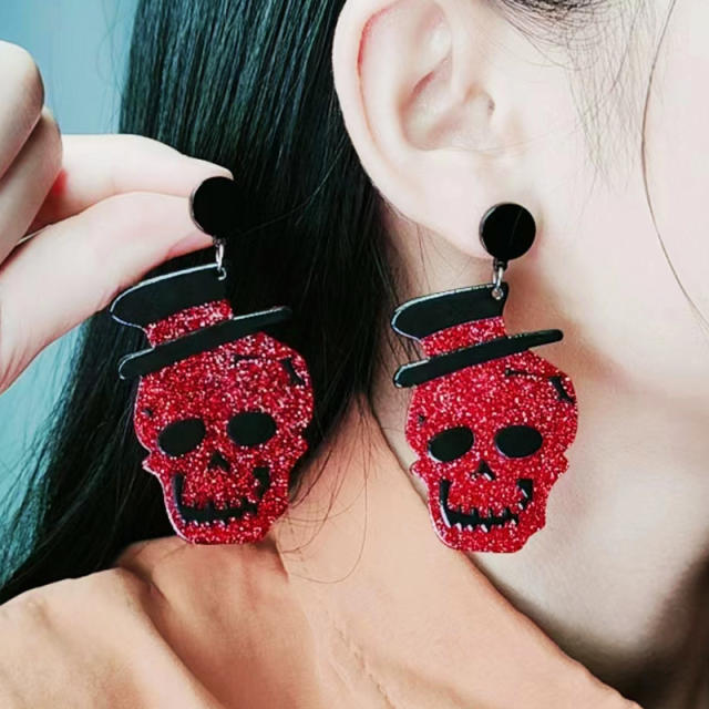 New design halloween skull head earrings