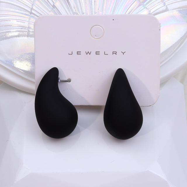 Hot sale chunky teardrop acrylic colorful studs earrings