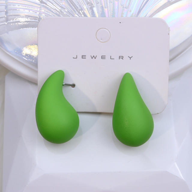 Hot sale chunky teardrop acrylic colorful studs earrings