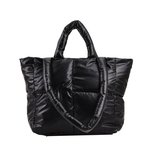 Personality winter puffer bag tote bag for women