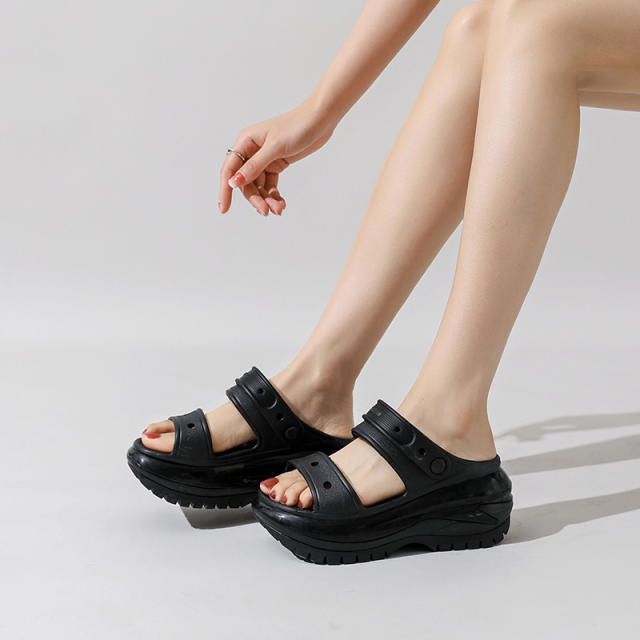 Classic hot sale plain color platform summer sandals