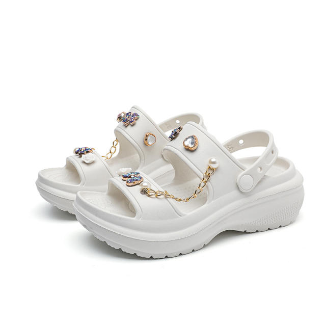 Hot sale rhinestone accessory chain summer sandals