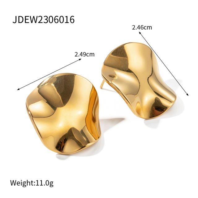 INS geometric shape stainless steel earrings rings set