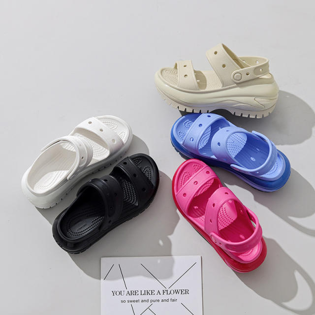 Classic hot sale plain color platform summer sandals