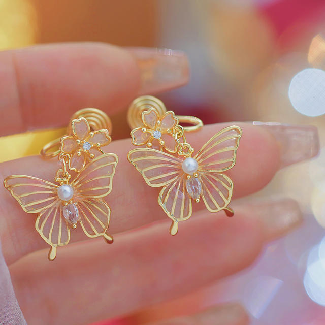 Sweet butterfly earrings clip on earrings for women