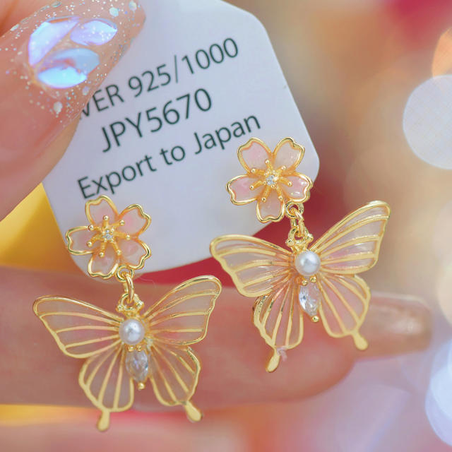 Sweet butterfly earrings clip on earrings for women