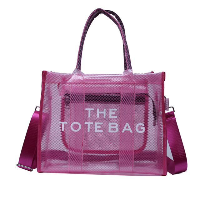Summer candy color PVC clear tote bag
