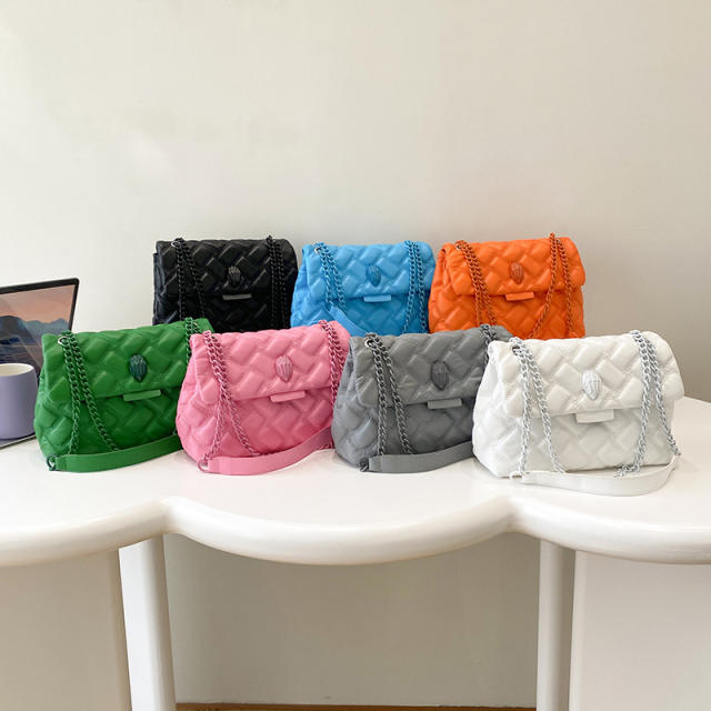 Summer design candy color quilted pattern chain bag shoulder bag for women