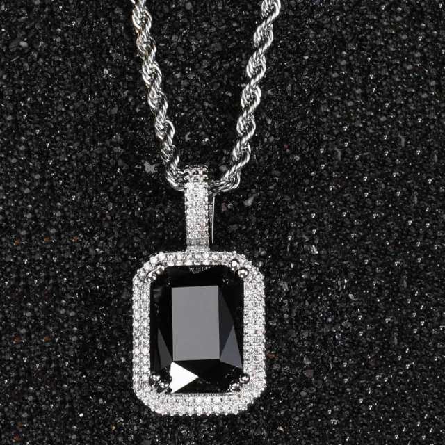 HIPHOP colorful cubic zircon radiant cut pendant