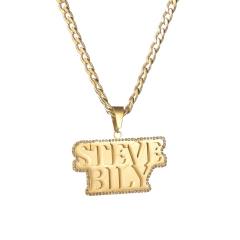 HIPHOP diamond chunky name pendant stainless steel necklace for men