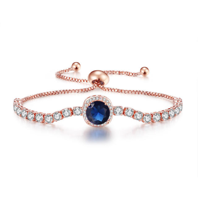 Luxury pave setting color cubic zircon tennis chain bracelet