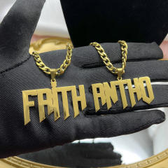 Hiphop chunky 6mm cuban chain necklace with custom name pendant