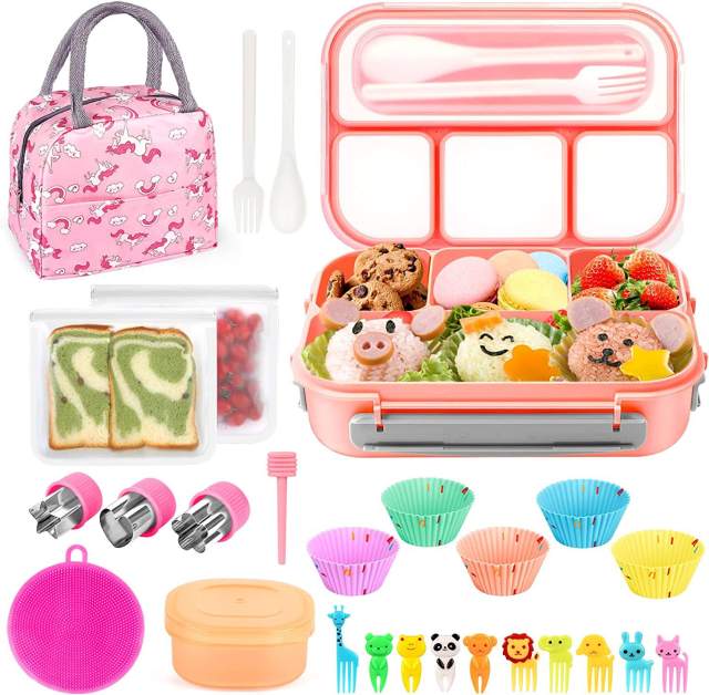 27pcs lunch box lunch bag fruit forks set for child
