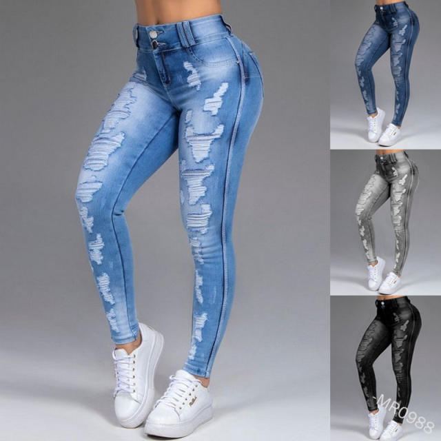 Hot sale sexy ripped skinny pants denim pants